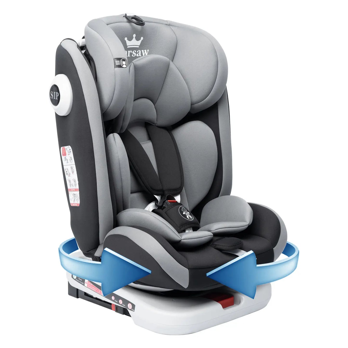 Silla de Coche Infantil 360° Isofix con Arnés de 5 Puntos KL005