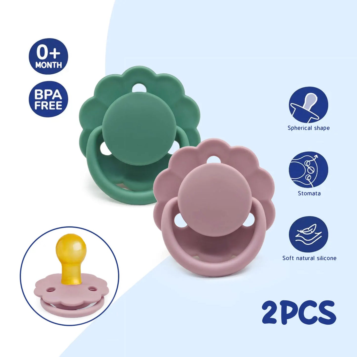 Chupete de Silicona para Bebé + Cadena