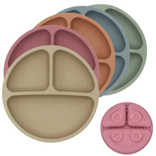 Plato de Silicona para Bebé Antideslizante con Ventosa