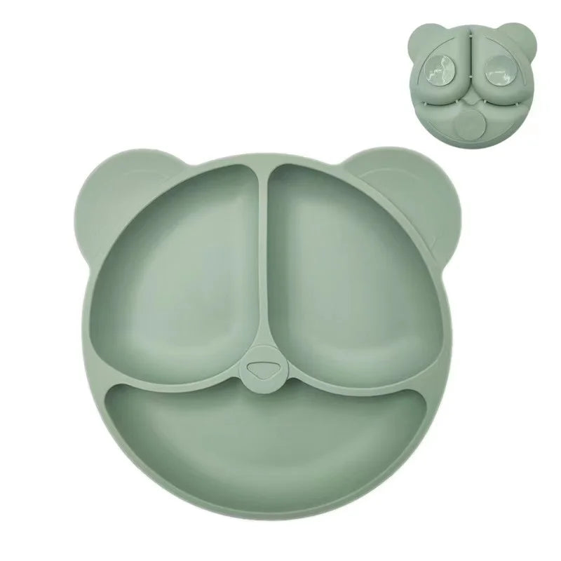 Plato de Silicona para Bebé Antideslizante con Ventosa