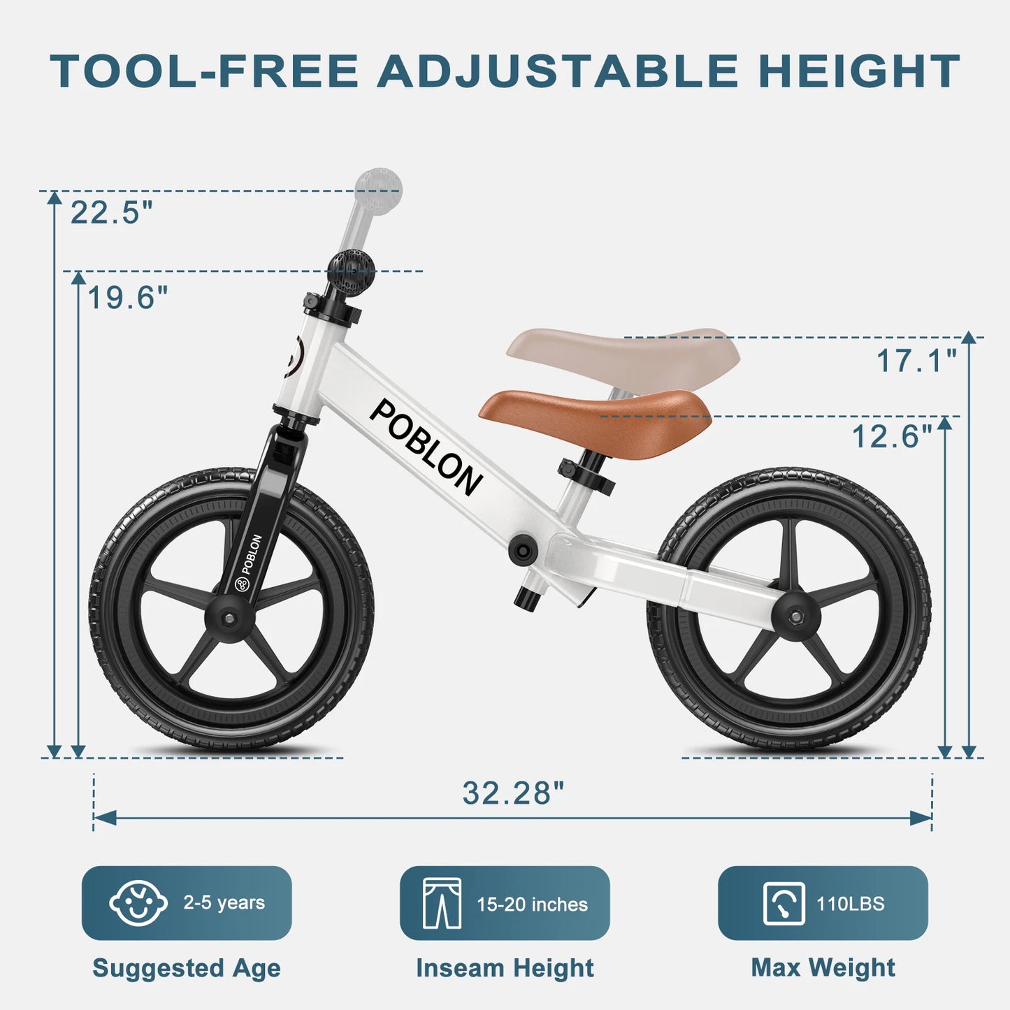 Bicicleta  negra de Equilibrio Infantil