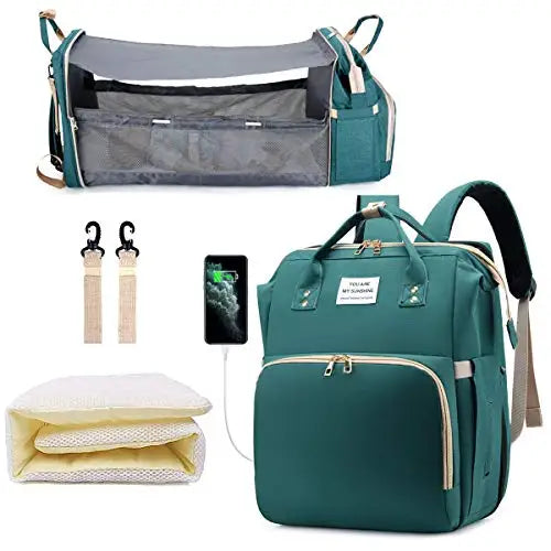 Mochila Pañalera de Maternidad en Denim con Compartimentos